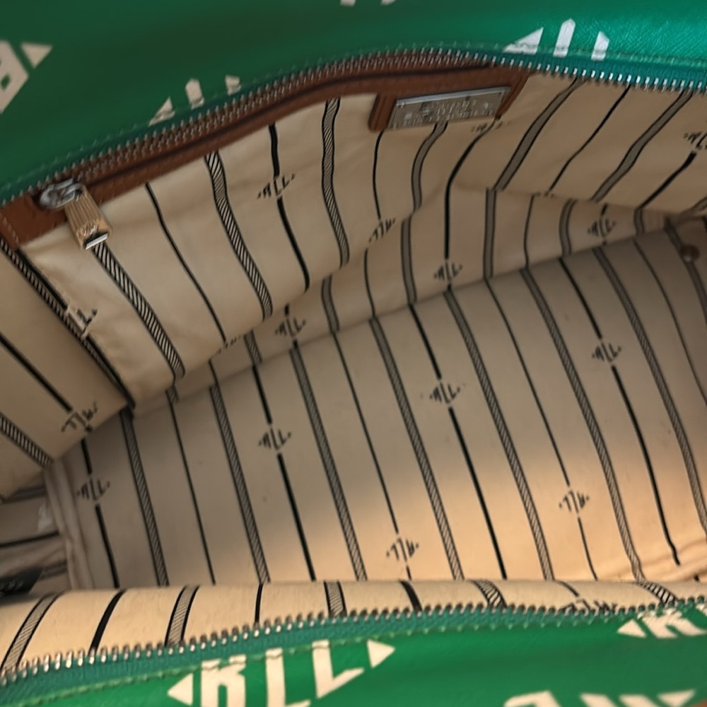 VTG Lauren by Ralph Lauren Caldwell Shopper in Lawn Green large logo tote bag - Picture 4 of 15